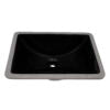 17 x 12 inch Undermount Bathroom Vanity Sink Black Rectangular Porcelain Ceramic with Overflow - RVB0718BK view 2