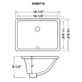 17 x 12 inch Undermount Bathroom Vanity Sink Black Rectangular Porcelain Ceramic with Overflow - RVB0718BK view 3