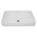 23 x 16 inch Semi-Recessed Drop-in Topmount Bathroom Sink Rectangular Porcelain Ceramic White - RVB0824WH view 2