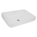 23 x 16 inch Semi-Recessed Drop-in Topmount Bathroom Sink Rectangular Porcelain Ceramic White - RVB0824WH view 3
