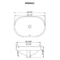 24 x 16 inch Semi-Recessed Drop-in Topmount Bathroom Sink Rectangular Ceramic with Overflow White - RVB0923WH view 3