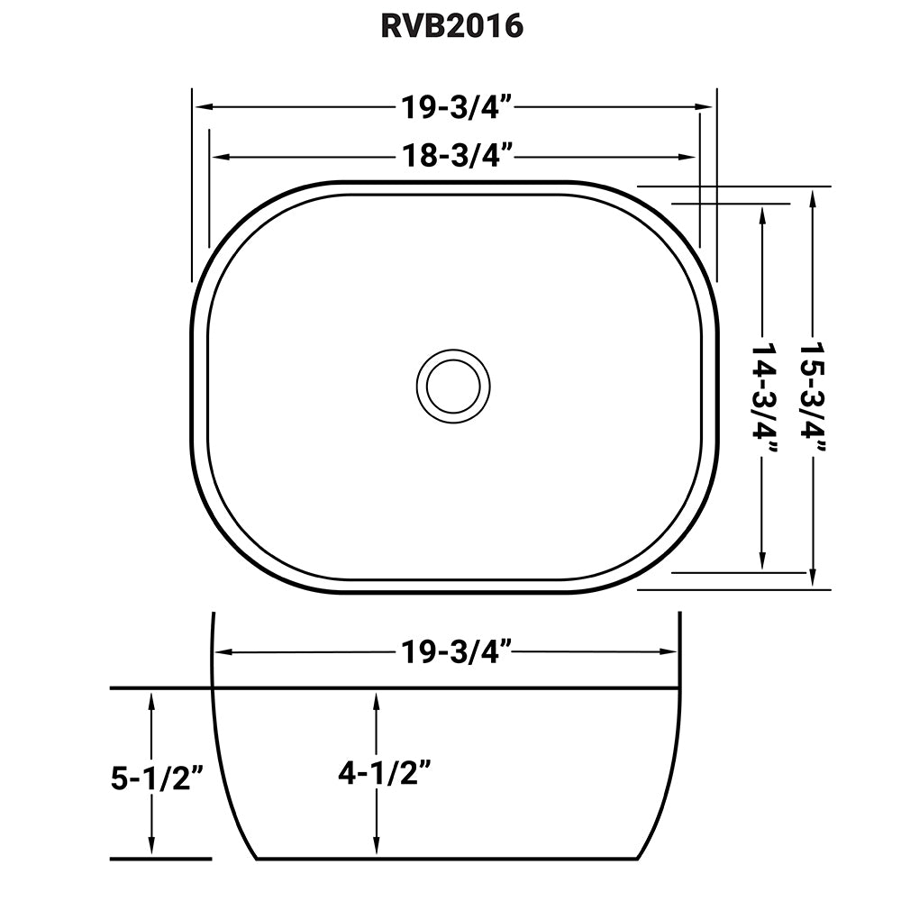 20 x 16 inch Bathroom Vessel Sink Rose Gold Decorative Art Above Vanity Counter White Porcelain Ceramic - RVB2016WR view 5