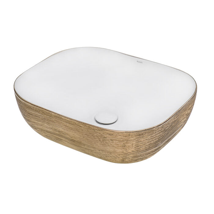20 x 16 inch Bathroom Vessel Sink Rose Gold Decorative Art Above Vanity Counter White Porcelain Ceramic - RVB2016WR view 4