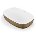 19-inch Matte Gold and White Bathroom Vessel Sink epiStone Solid Surface - RVB2113GW view 2