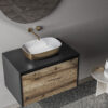 19-inch Matte Gold and White Bathroom Vessel Sink epiStone Solid Surface - RVB2113GW view 4