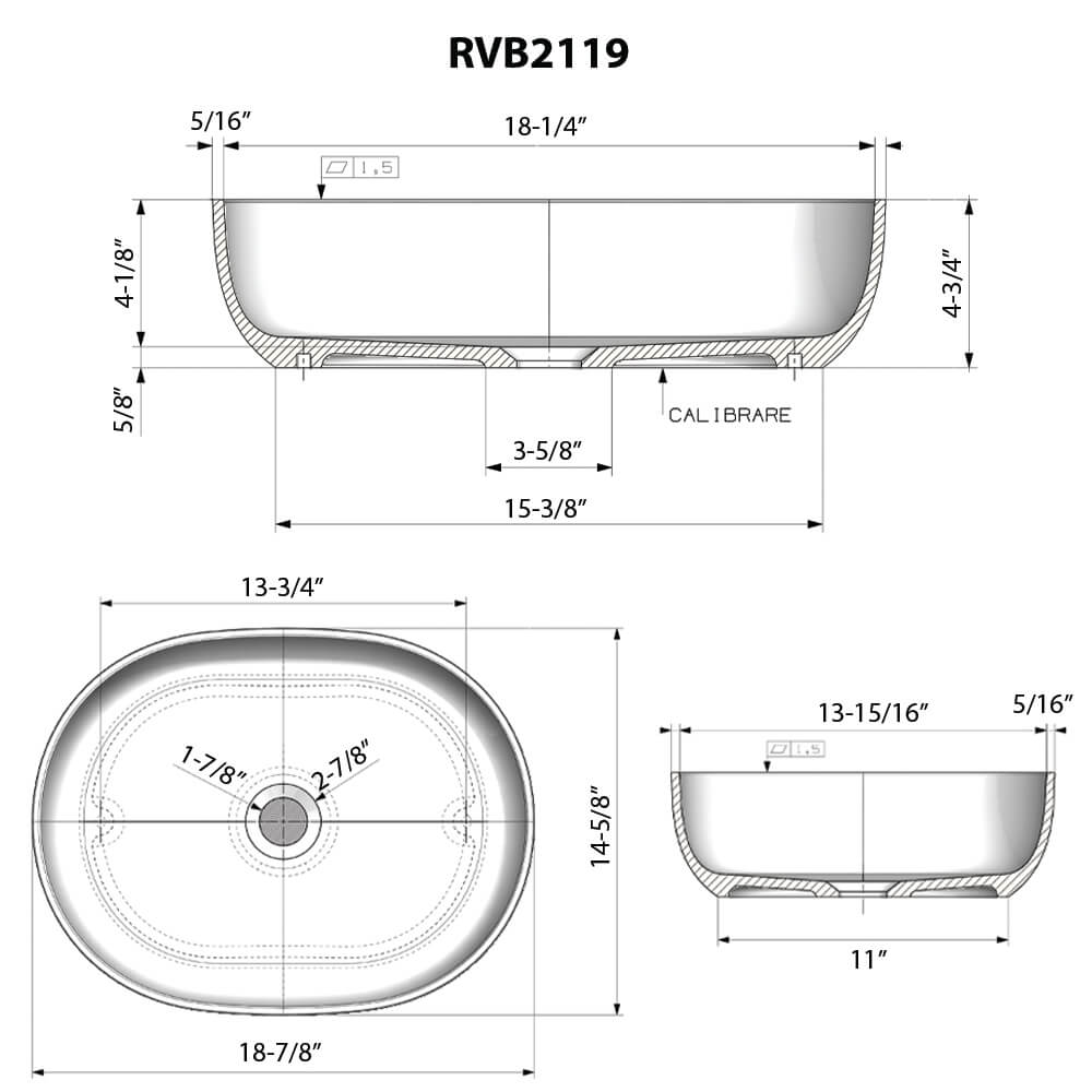 19-inch Avocado Lime Green epiStone Solid Surface Bathroom Vessel Sink - RVB2119GN view 5