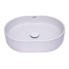 19 x 14 inch Fluted Vessel Bathroom Sink epiStone Solid Surface Modern Oval Matte White - RVB2819WH view 3