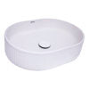 19 x 14 inch Fluted Vessel Bathroom Sink epiStone Solid Surface Modern Oval Matte White - RVB2819WH view 2