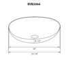 16 inch Art Glass Vessel Circle Decorative Pattern Bathroom Sink - Celestial Blue - RVB3044 view 4