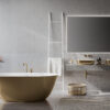 63-inch Matte Gold and White epiStone Solid Surface Freestanding Bath Tub Sinatra - RVB6723GW view 3