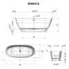63-inch Matte Gold and White epiStone Solid Surface Freestanding Bath Tub Sinatra - RVB6723GW view 4