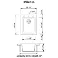 16 x 20 inch epiGranite Drop-in Topmount Granite Composite Single Bowl Kitchen Sink - Berry Red - RVG1016BR view 3
