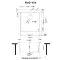 18 x 20 inch epiGranite Drop-in Topmount Granite Composite Single Bowl Wet Bar Prep Sink - Arctic White - RVG1018WH view 5