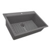 33 x 22 inch epiGranite Drop-in Topmount Granite Composite Single Bowl Kitchen Sink - Urban Gray - RVG1080UG view 3