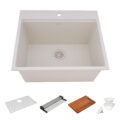 25-inch epiRock Workstation Warm White Topmount Laundry Sink - RVG1321WB view 4