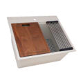 25-inch epiRock Workstation Warm White Topmount Laundry Sink - RVG1321WB view 2