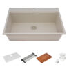 33-inch epiRock Workstation Warm White Topmount Kitchen Sink - RVG1325WB view 3