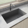 32 x 19 inch epiGranite Undermount Granite Composite Single Bowl Kitchen Sink - Urban Gray - RVG2033UG view 3