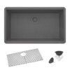 33 x 19 inch Granite Composite Undermount Single Bowl Kitchen Sink - Urban Gray - RVG2080UG view 3
