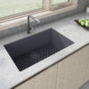 33 x 19 inch Granite Composite Undermount Single Bowl Kitchen Sink - Urban Gray - RVG2080UG view 2