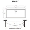 30 x 14 inch Brushed Gold Polished Brass Rectangular Bathroom Sink Undermount - RVH6120GG view 3