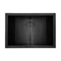 20 x 14 inch Gunmetal Black Stainless Steel Rectangular Bathroom Sink Semi-Recessed - RVH6211BL view 2