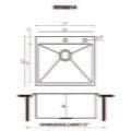 24 x 20 inch Drop-in 16 Gauge Stainless Steel Rounded Corners Topmount Kitchen Sink Single Bowl - RVH8014 view 3