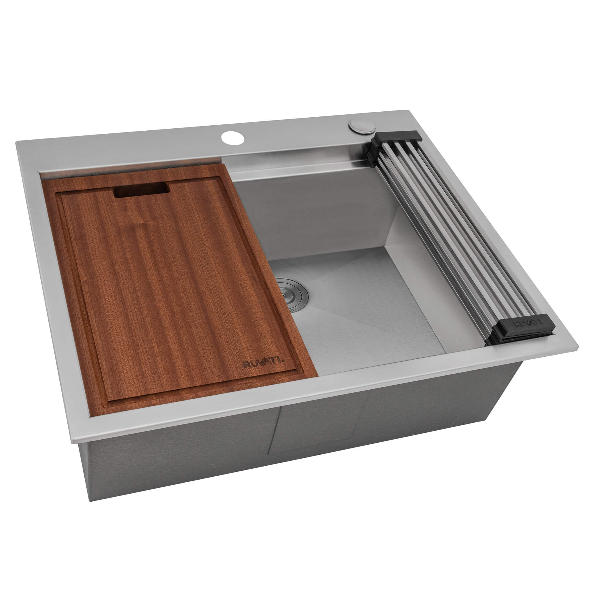 23 x 20 inch RV Workstation Drop-in Topmount Bar Prep Kitchen Sink 16 Gauge Stainless Steel - RVH8203 view 2