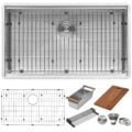 33-inch Workstation Ledge Rounded Corners Undermount 16 Gauge Kitchen Sink Single Bowl - RVH8303 view 4
