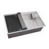 32-inch Glass Rinser and Sink Combo Workstation Ledge Undermount 16 Gauge Stainless Steel Kitchen Sink Single Bowl - RVH8512 view 3