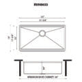 Hex Bottom 33-inch Workstation Scratch Resistant Embossed Texture Kitchen Sink Stainless Steel - RVH8633 view 3