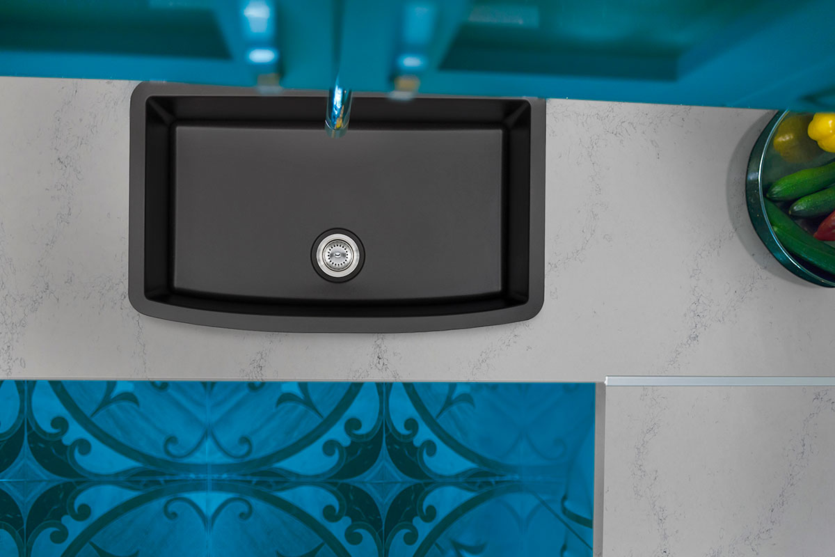 Black Quartz Single Bowl Sink 3219 view 4