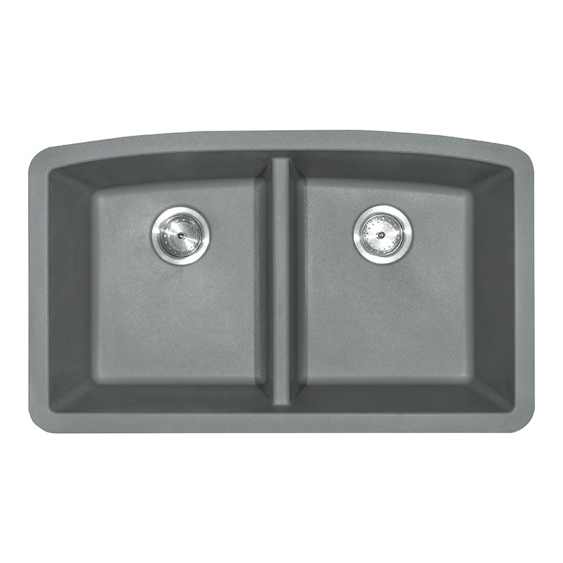 Grey Quartz Double Bowl Sink 50/50-3219 view 1