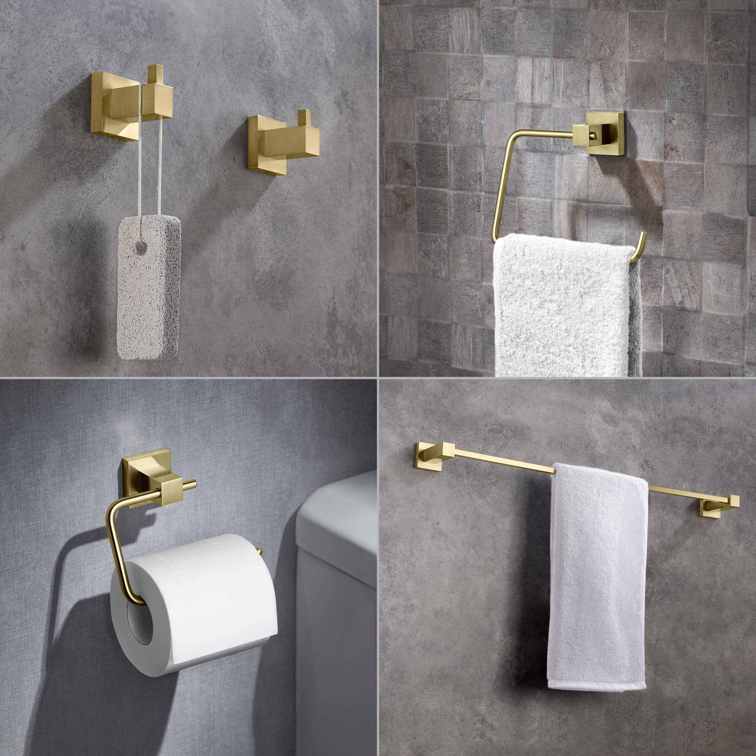 Cube 5-Piece Bathroom Hardware Set - C-KBA15-5-2 view 2