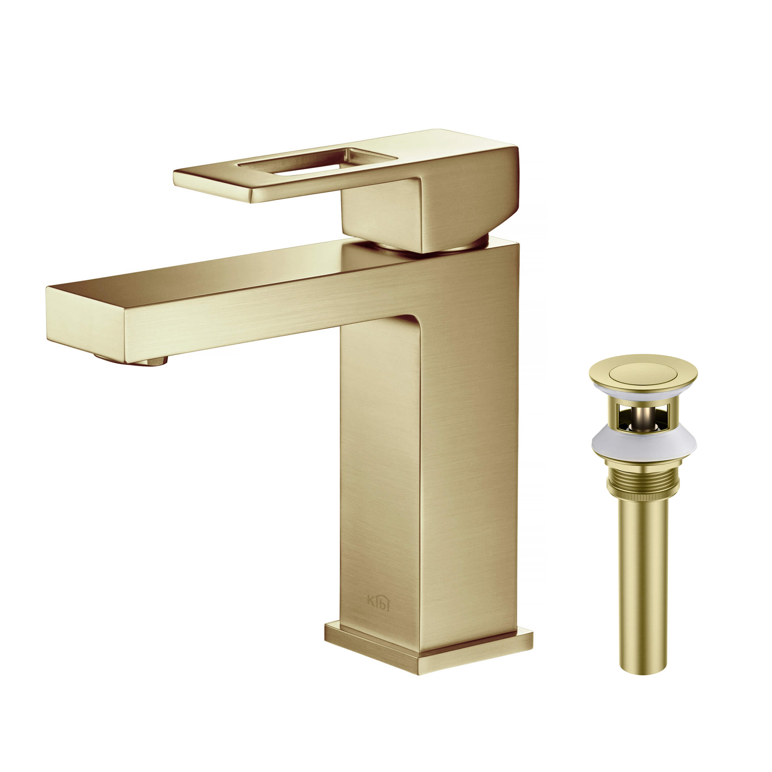 Cubic Brass Single Handle Bathroom Vanity Sink Faucet, Lavatory Sink Faucet - C-KBF1002-KPW100 view 1
