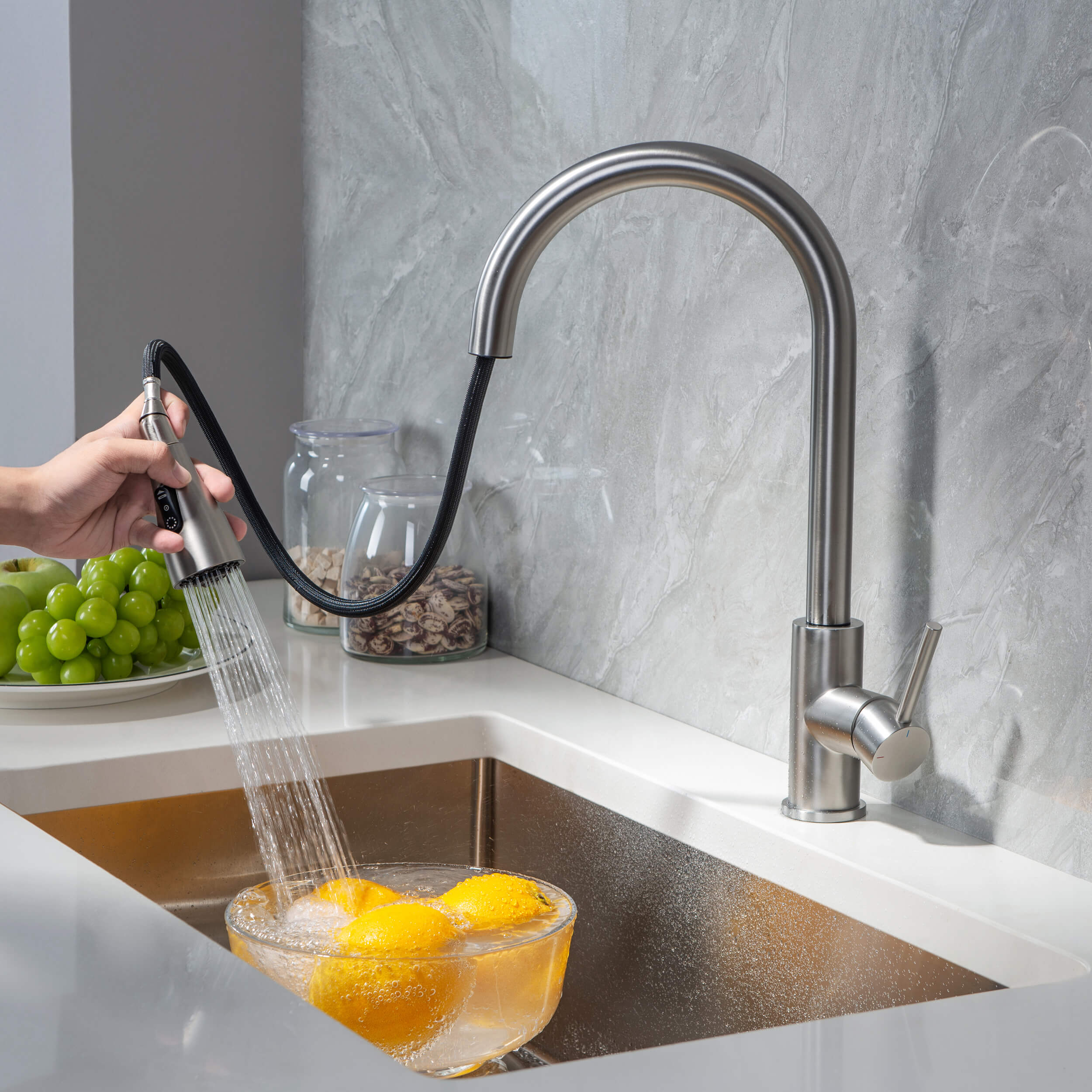 Single Handle Pull Down Kitchen Faucet - F102 view 2