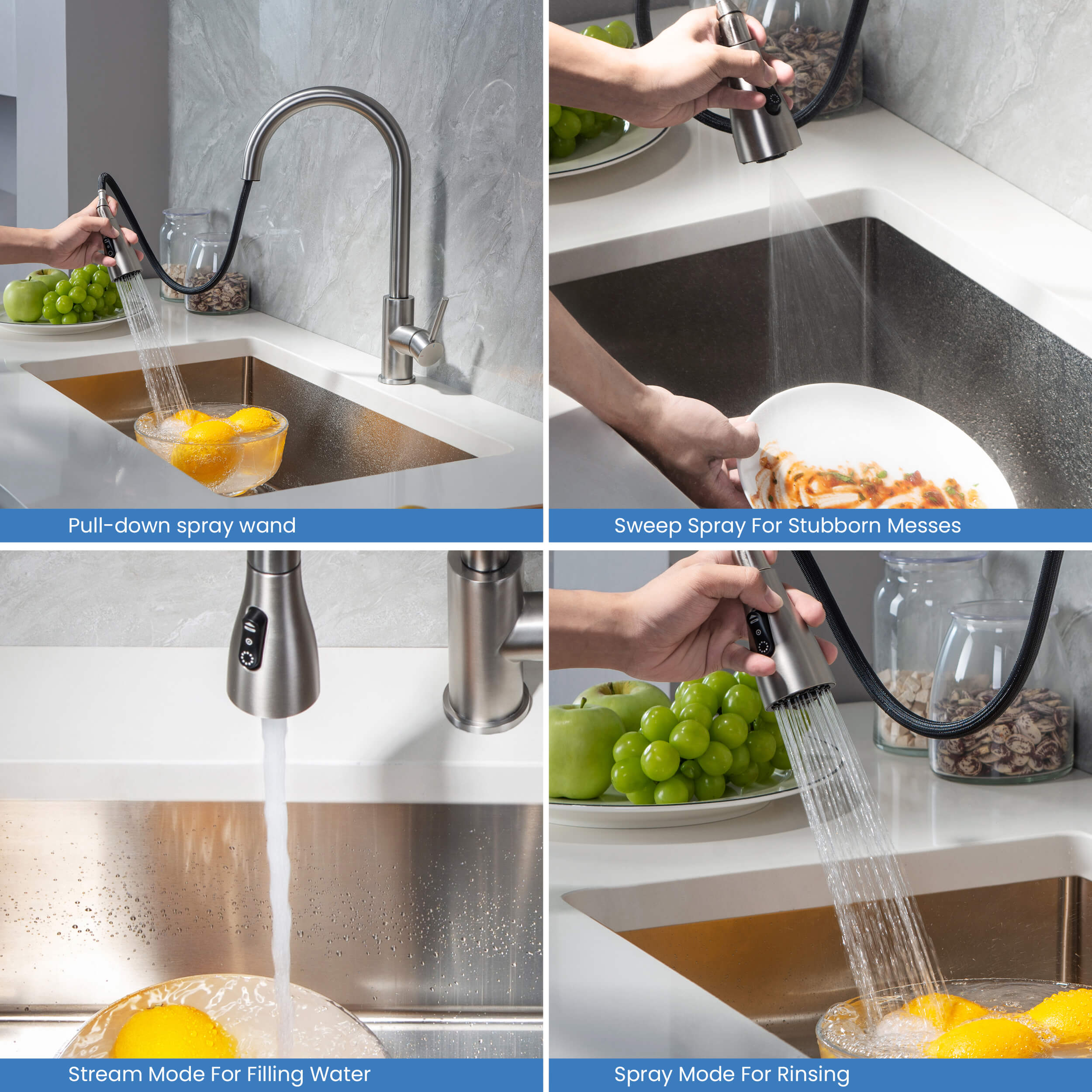 Single Handle Pull Down Kitchen Faucet - F102 view 5