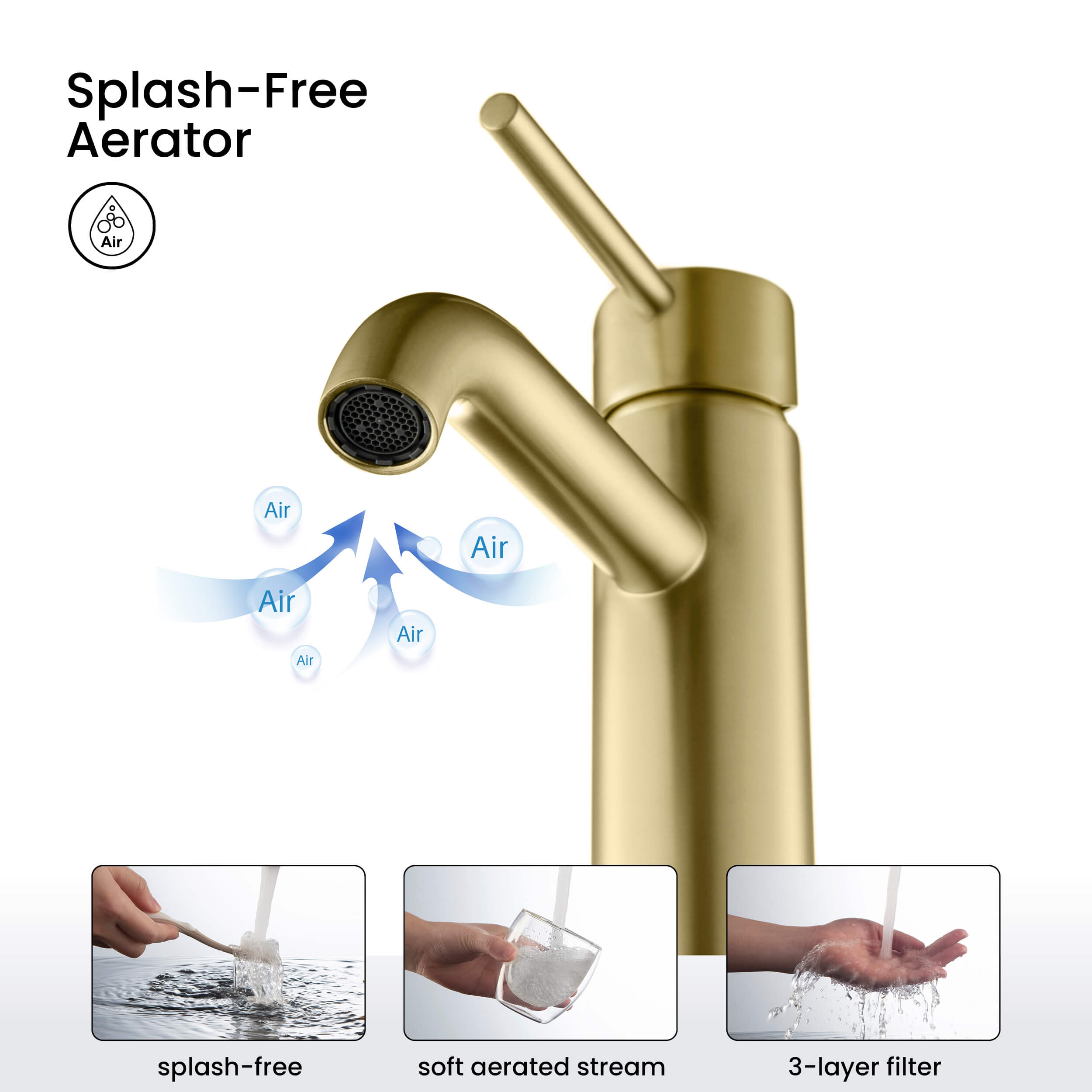 Single Handle Bathroom Vanity Sink Faucet with Pop Up Drain – F201 view 5