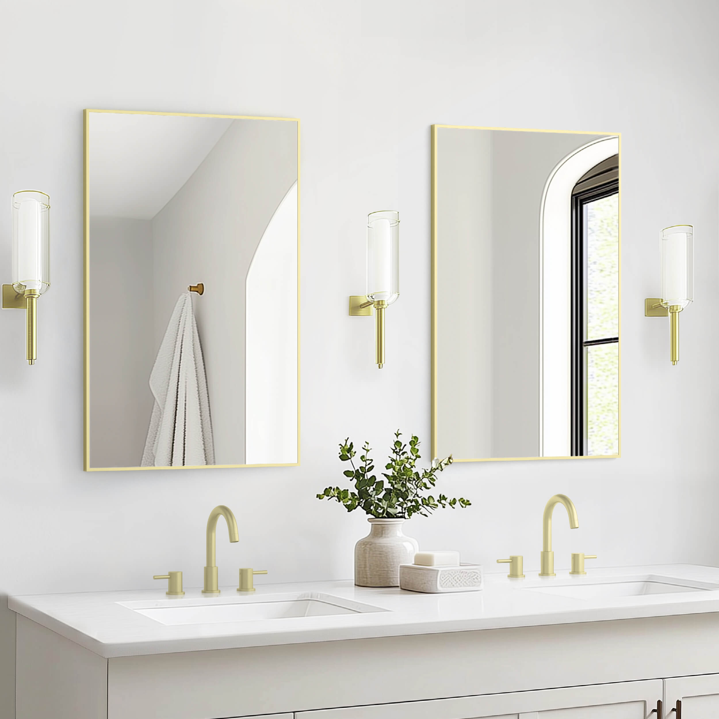 24" x 36" Shatterproof Wall Mount Metal Frame Mirror - FM1-2436 view 3