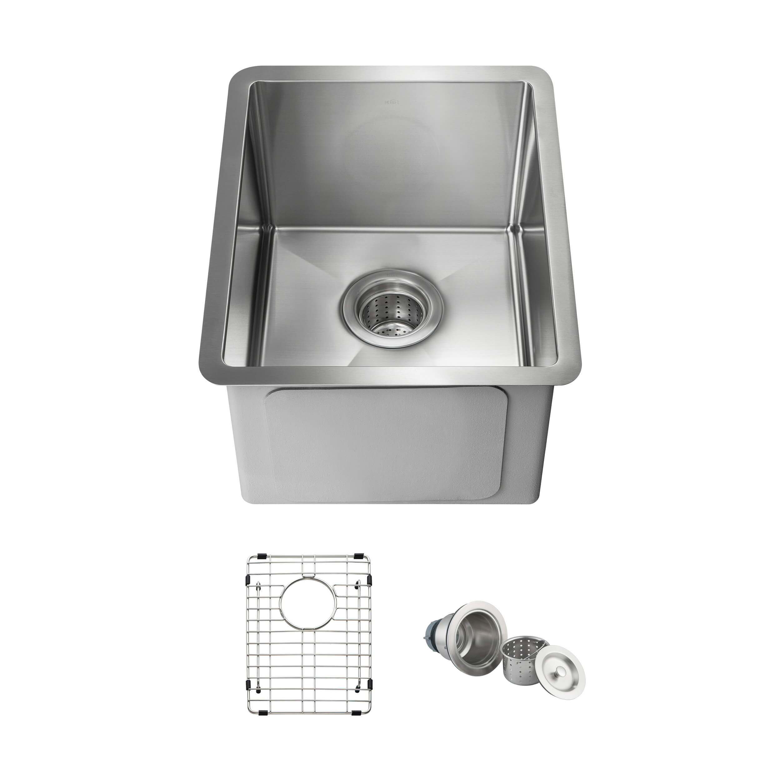 14″ Handcrafted Undermount Single Bowl 16 gauge Stainless Steel Kitchen Sink – K1-S14 view 1