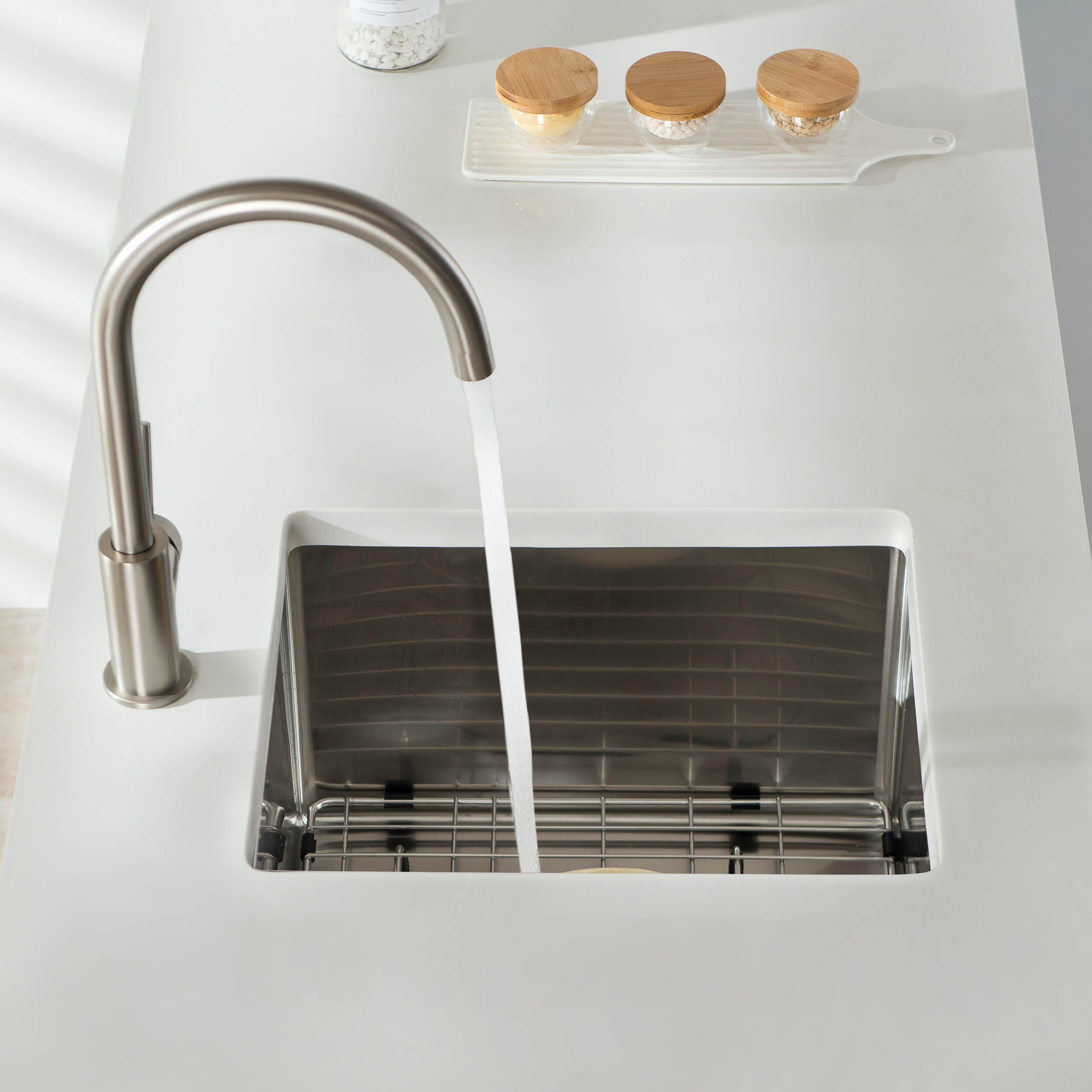 14″ Handcrafted Undermount Single Bowl 16 gauge Stainless Steel Kitchen Sink – K1-S14 view 3