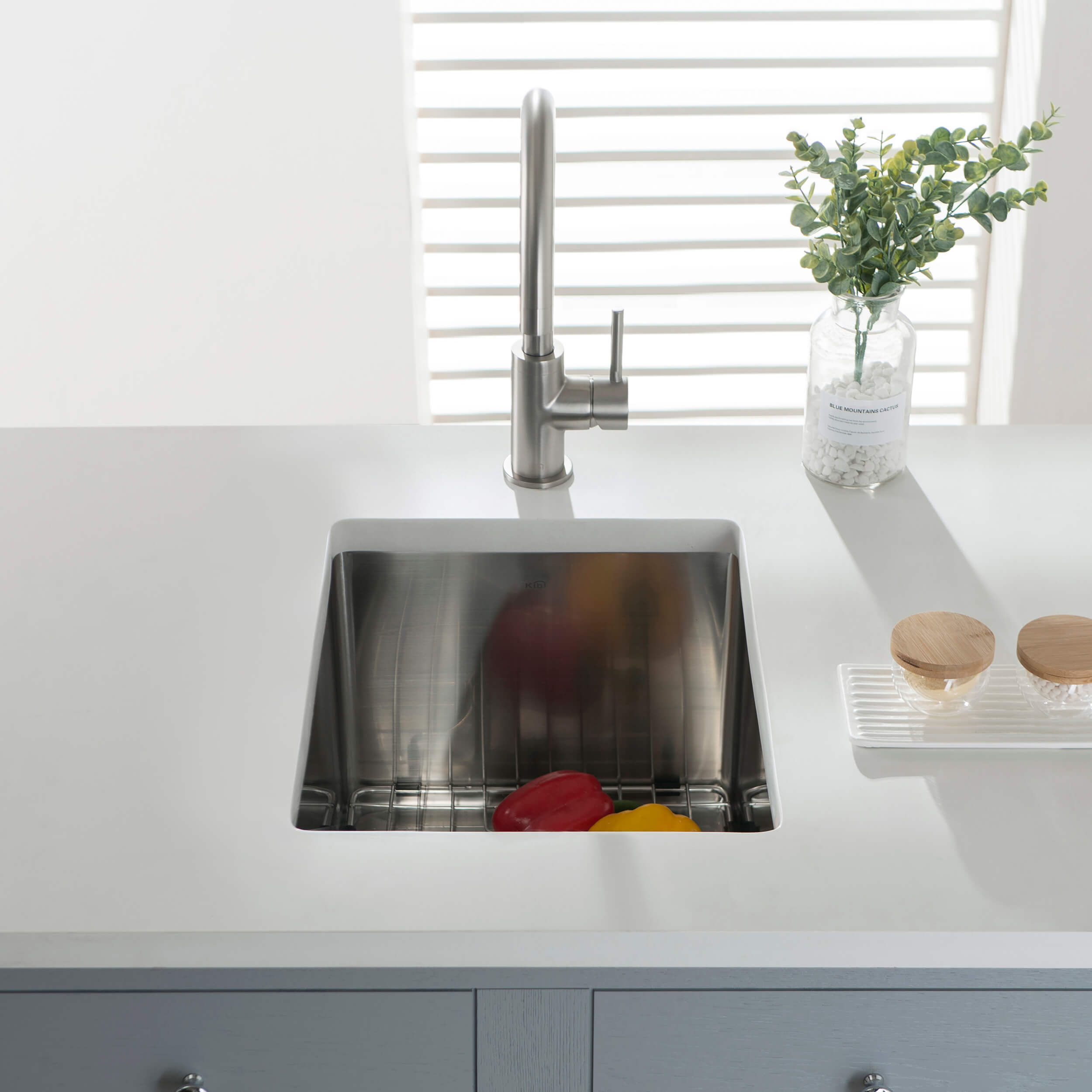 14″ Handcrafted Undermount Single Bowl 16 gauge Stainless Steel Kitchen Sink – K1-S14 view 4
