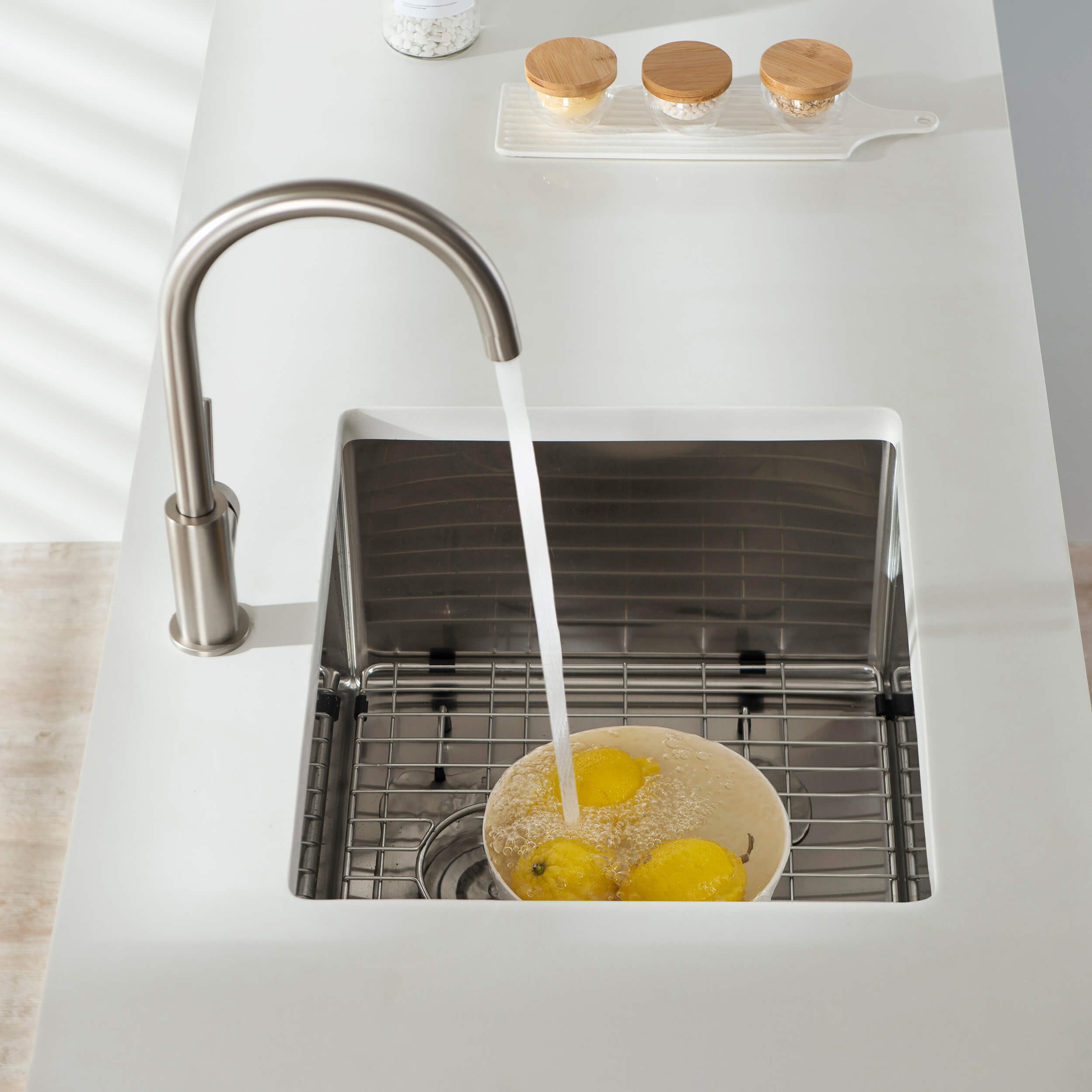 21″ Handcrafted Undermount Single Bowl 16 gauge Stainless Steel Kitchen Sink – K1-S21 view 3