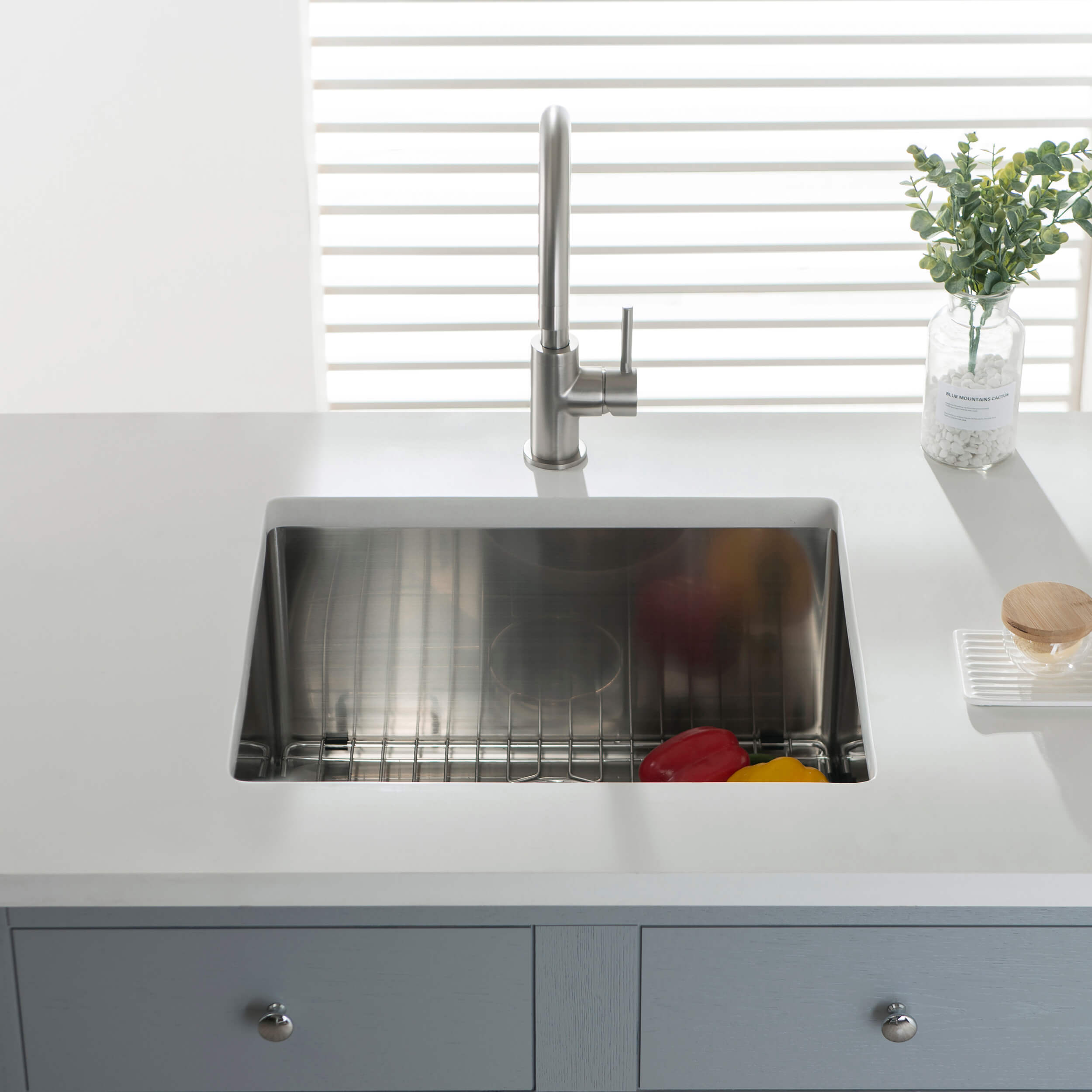 21″ Handcrafted Undermount Single Bowl 16 gauge Stainless Steel Kitchen Sink – K1-S21 view 5
