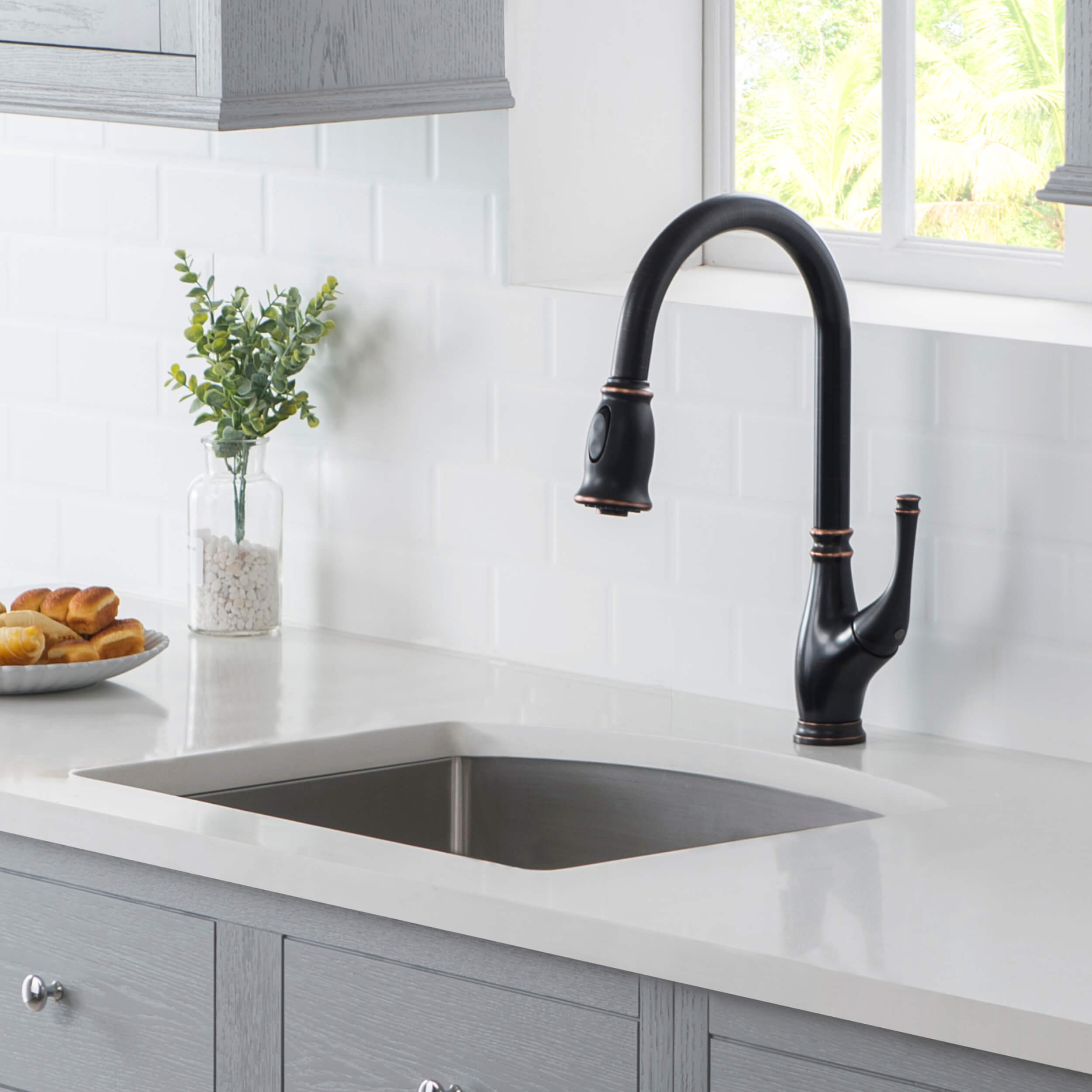 22″ Handcrafted Undermount Single Bowl 16 gauge D Shape Stainless Steel Kitchen Sink – K1-S22-D view 3