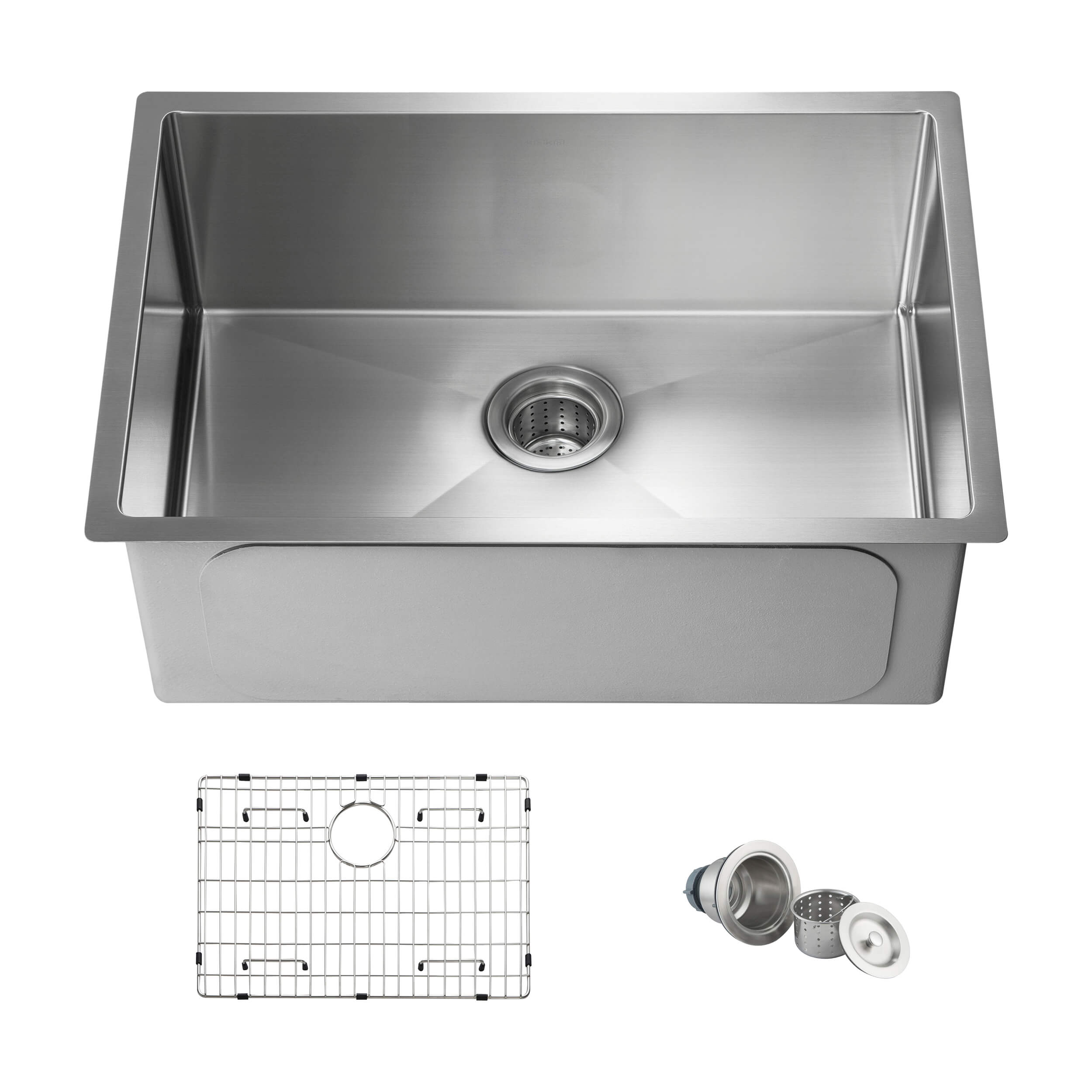 26″ Handcrafted Undermount Single Bowl 16 gauge Stainless Steel Kitchen Sink – K1-S26 view 1