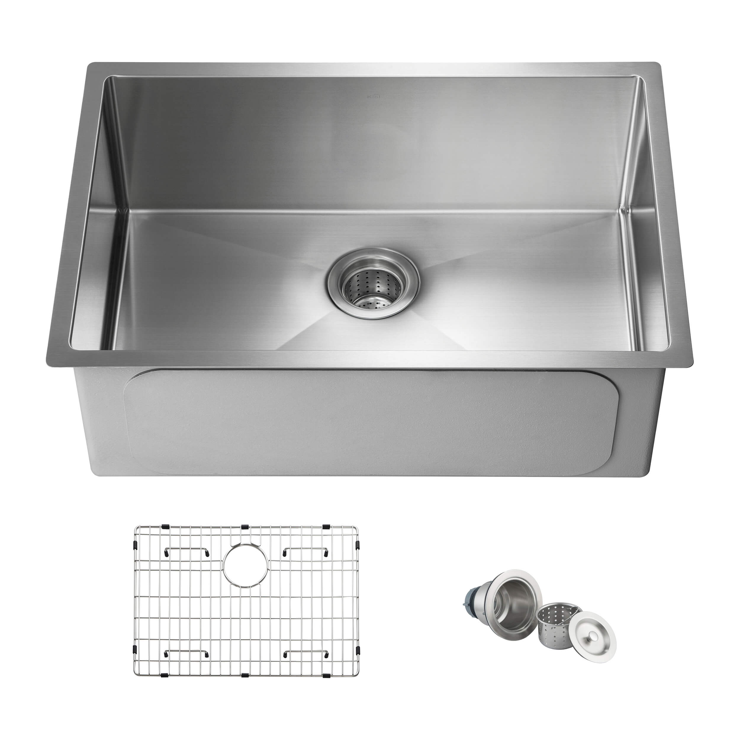 28″ Handcrafted Undermount Single Bowl 16 gauge Stainless Steel Kitchen Sink – K1-S28 view 1