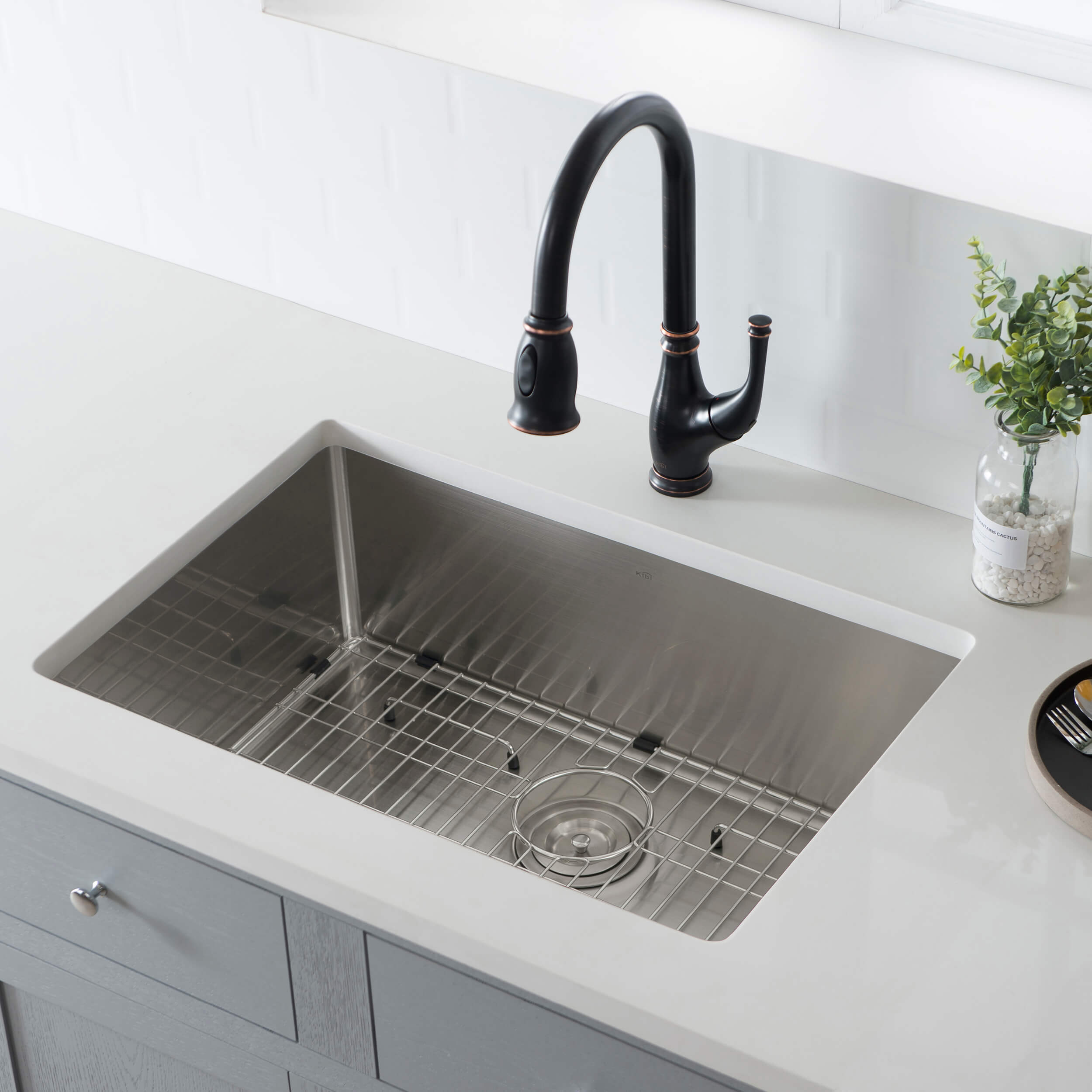 28″ Handcrafted Undermount Single Bowl 16 gauge Stainless Steel Kitchen Sink – K1-S28 view 3