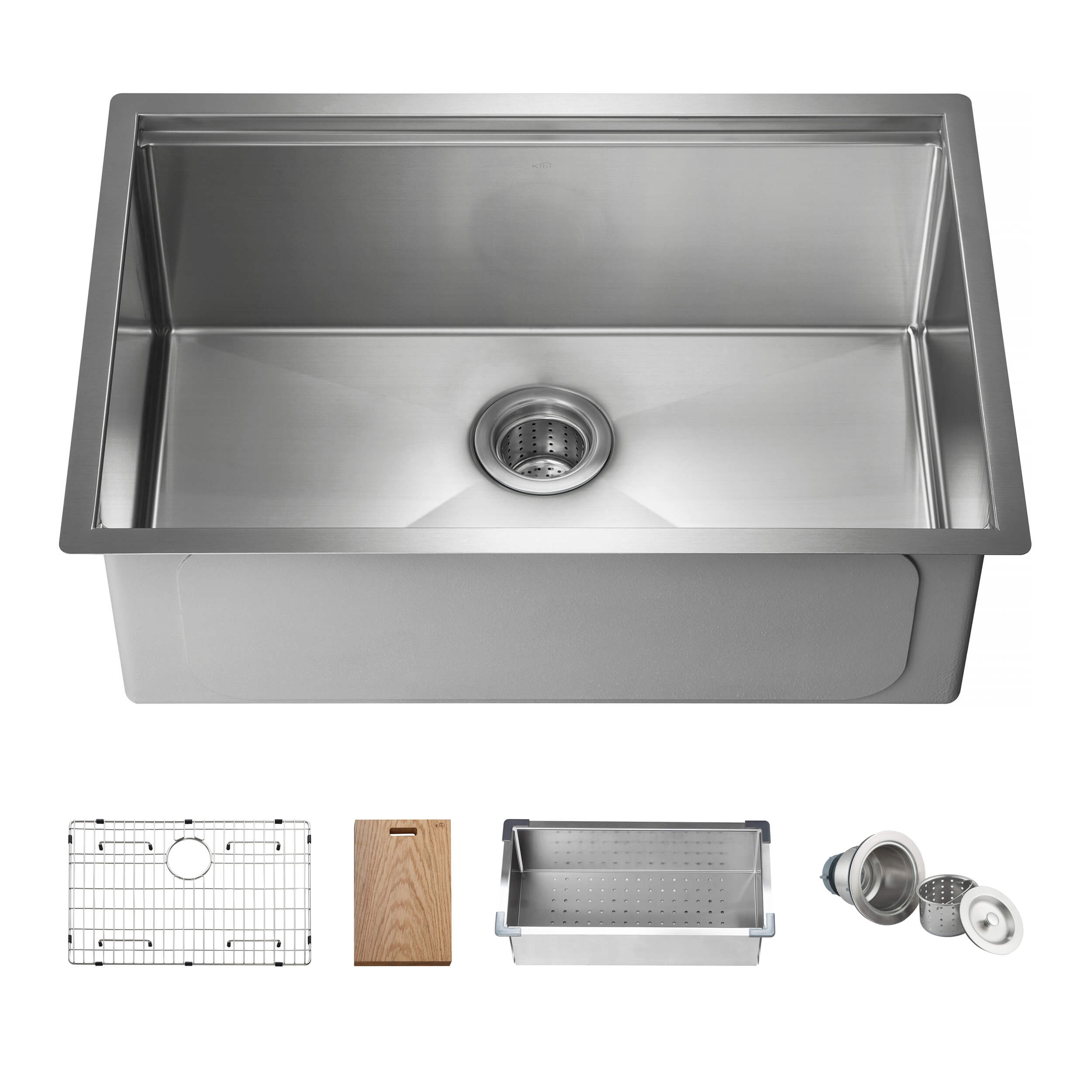 28″ Undermount Single Bowl Stainless Steel Workstation Sink – K1-S28T view 1