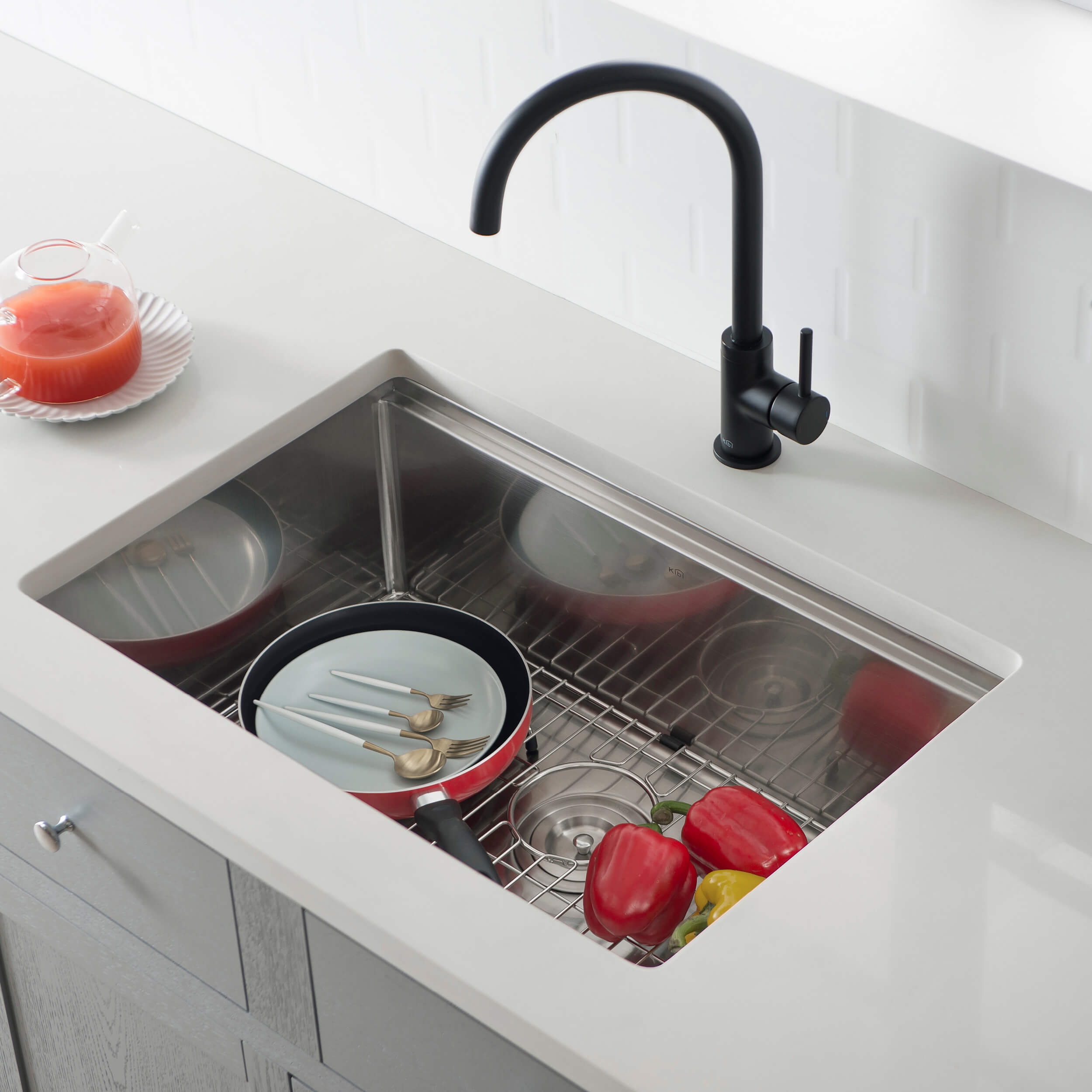 28″ Undermount Single Bowl Stainless Steel Workstation Sink – K1-S28T view 2